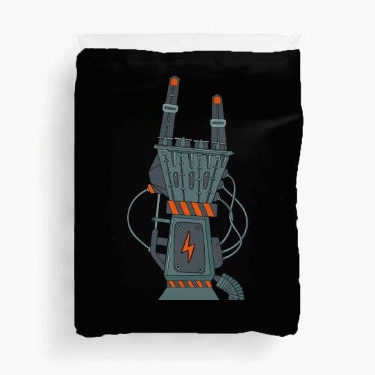 hard rock horns robot Duvet Covers