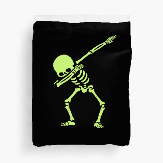 Dabbing Skeleton Dab Hip Hop Skull Dab Glow Effect Duvet Covers