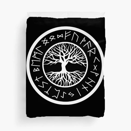 Viking - Yggdrasil Tree of Life with Norse Rune Duvet Covers