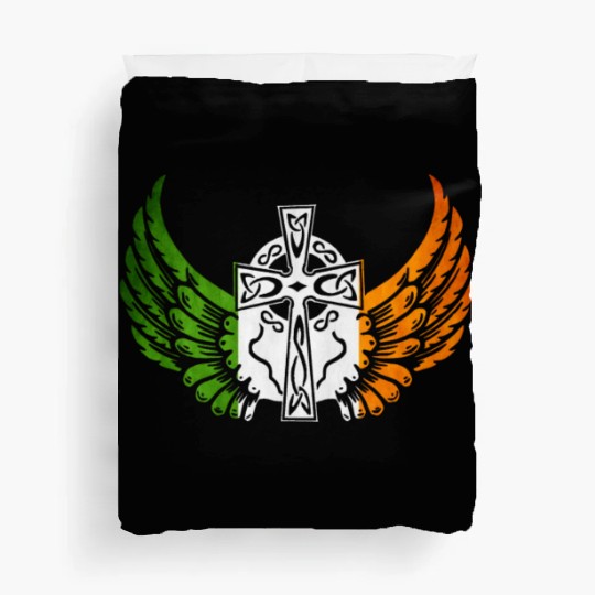 Irish Flag Design Celtic Cross Irish gift Duvet Covers