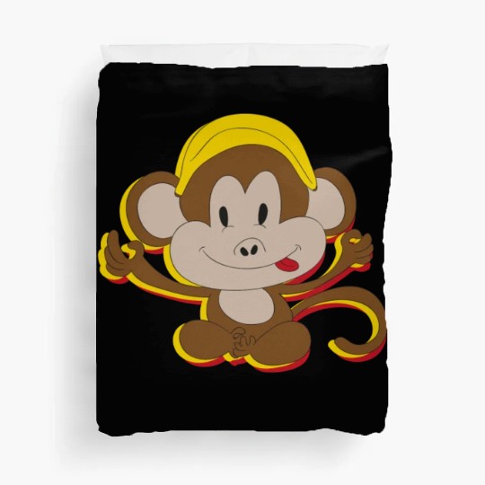Cute Kids Monkey With Banana Duvet Covers