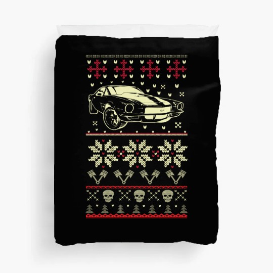Camaro - Ugly Christmas Sweater for Camaro lover Duvet Covers