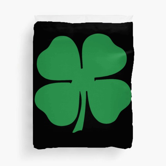 Green 4 Leaf Clover Solid Duvet Covers