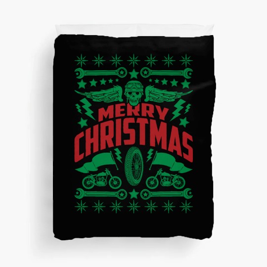Motorcycle Christmas Duvet Covers