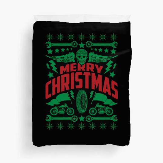 Motorcycle Christmas Duvet Covers