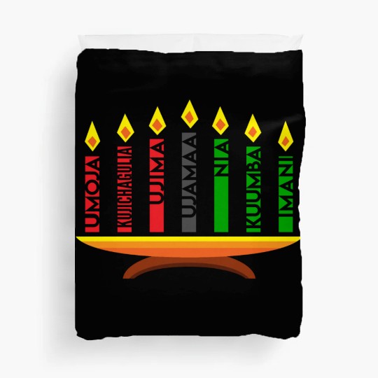 Kwanzaa Holiday Candles Duvet Covers