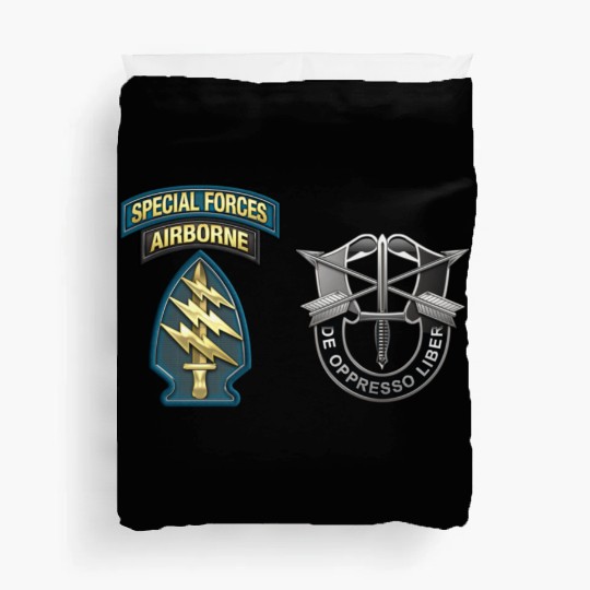 U S Army Special Forces Green Berets SSI DUI Duvet Covers