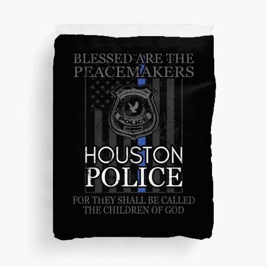 Houston Police Support Saint Michael Police Officer Prayer Duvet Covers