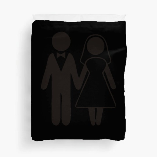 Bride And Groom Silhouette Duvet Covers