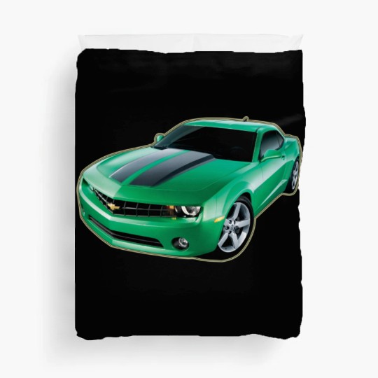 GREEN CHEVY CAMARO Duvet Covers