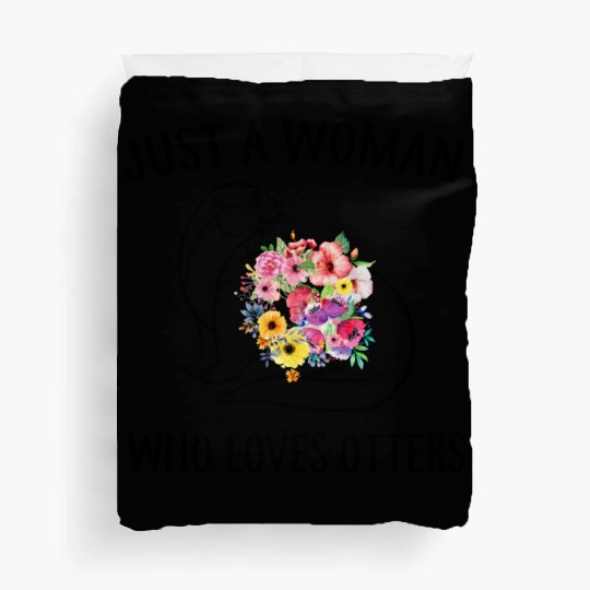 just a woman who loves otters husband Duvet Covers