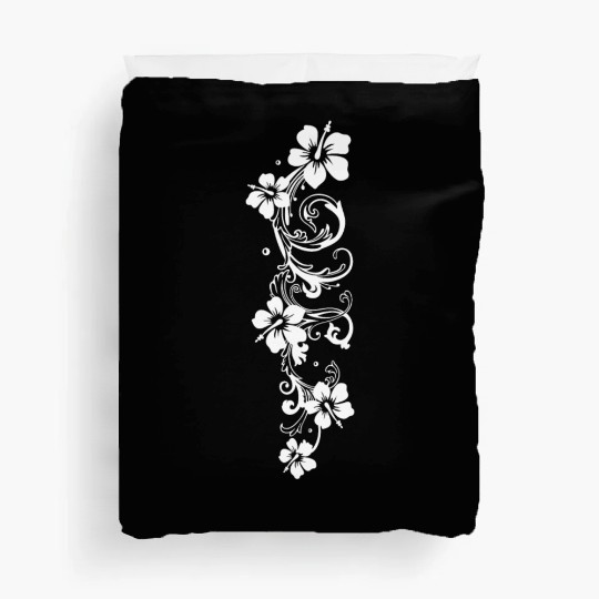 Tendril with hibiscus, hibiscus flowers Duvet Covers
