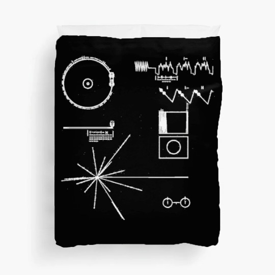 golden record NASA voyager space official images Duvet Covers