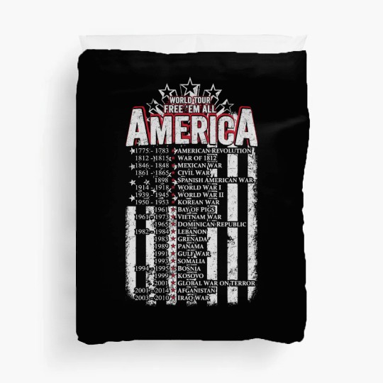 Veteran - World tour free em all America Duvet Covers