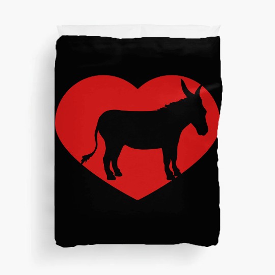 i love love heart donkey horse pony small packelse Duvet Covers