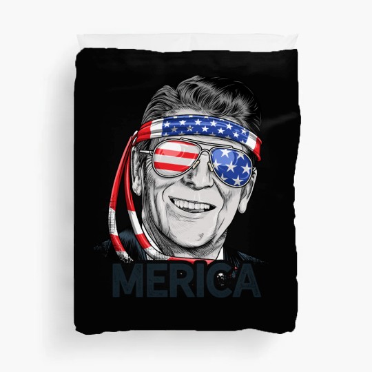 Reagan Ronald Merica 4th of July Duvet Covers Men Women US President Gifts