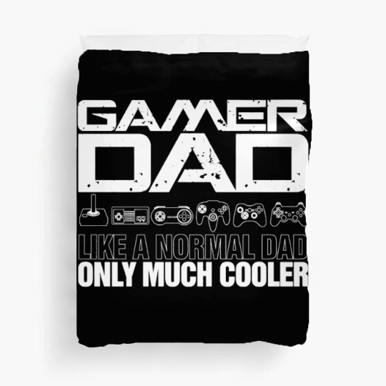 Gamer Dad Mens Video Game Fathers Day Birthday Gif Duvet Covers