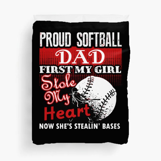 Softball - softball dad s - proud softball dad Duvet Covers