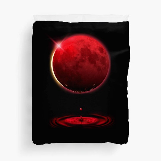 Vampire werewolf blood red moon eclipse Duvet Covers