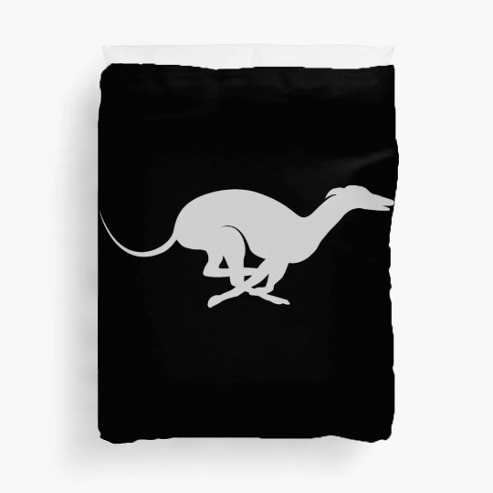 Light Grey Running Greyhound X Racer Track Dog Duvet Covers