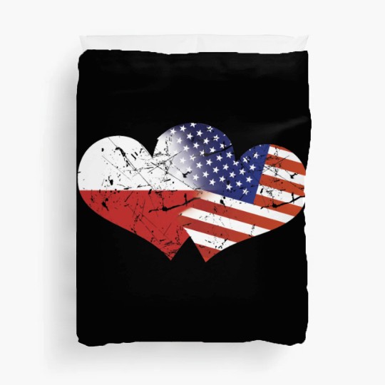 Poland Flag USA Flag Polish Independence Day Polish Flag American Flag Duvet Covers