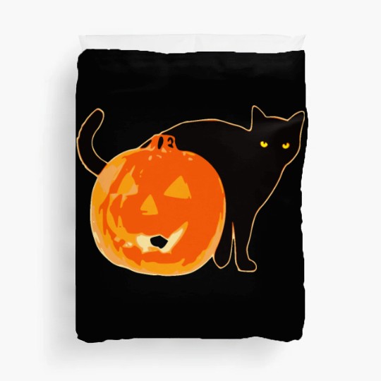 Halloween Black Cat Jack o Lantern Pumpkin Funny Duvet Covers