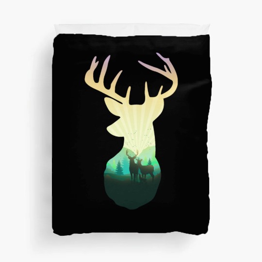 Deer Family In The Forest Unisex Cool Duvet Covers