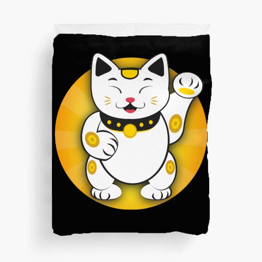 Maneki Neko - Japanese Lucky Cat Duvet Covers