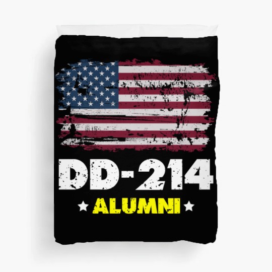 DD-214 Us Armed Forces Alumni American Flag Duvet Covers