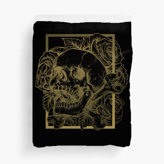 skull and roses Duvet Covers