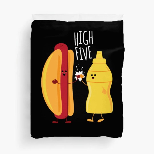 HOT DOG & MUSTARD HIGH FIVE Duvet Covers