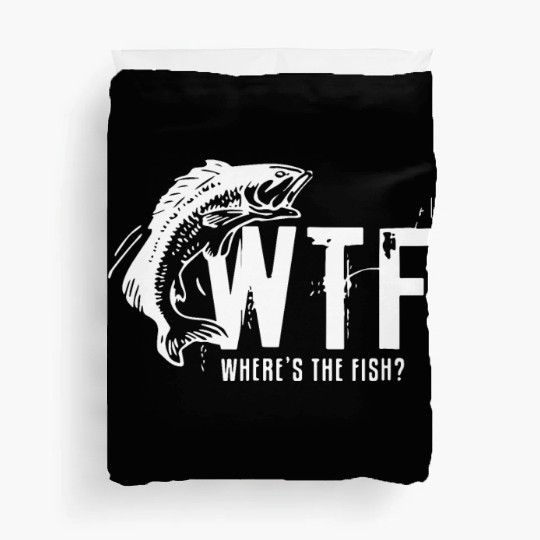 wtf where is the fish fishing tattoo Duvet Covers