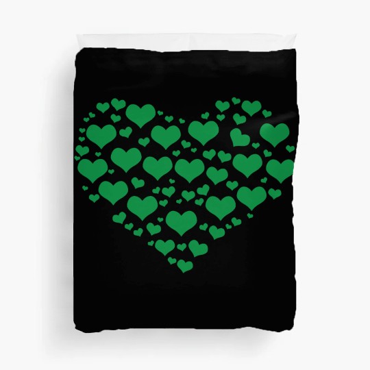 Green Heart St Patricks Day Duvet Covers