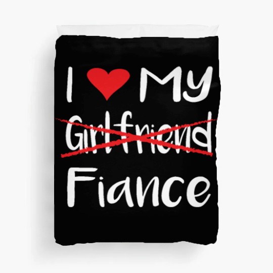 I Heart My Fiance funny lover Valentine's Day Gift Duvet Covers