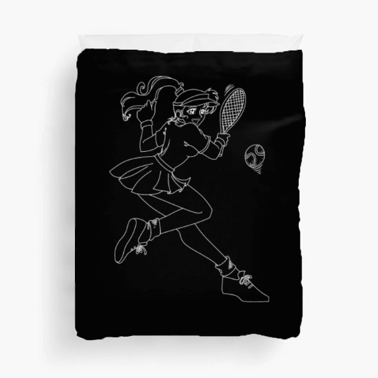 Us Open Tennis player gift Duvet Covers white