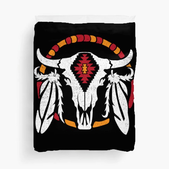 Aztec Pattern Cow Skull Cowboy Indian Mexican Duvet Covers