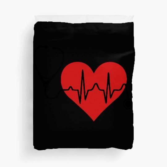 Stethoscope Heartbeat Heart Duvet Covers