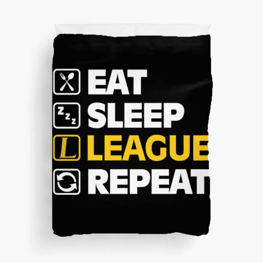 Eat Sleep League Repeat Bronze Master Legend LoL Duvet Covers