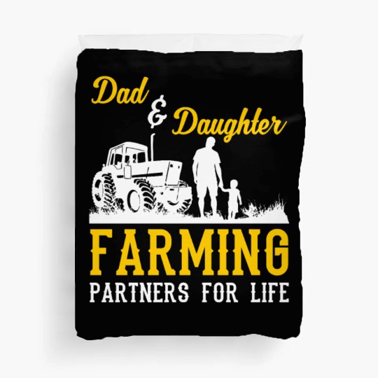 Farmer, Dad And Daughter, Farming Partners For Duvet Covers