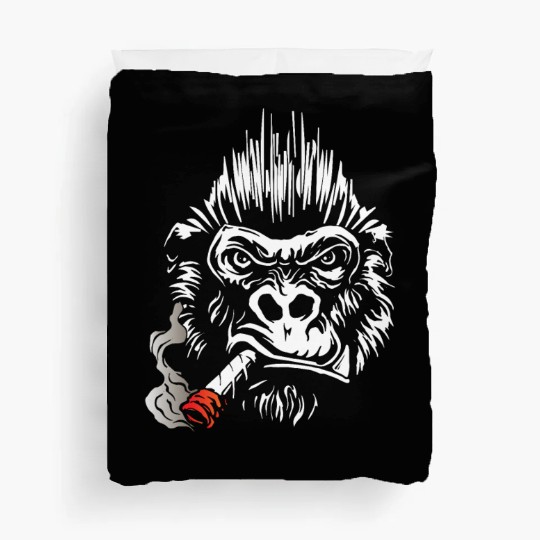 Gorilla smokes cigar, Big Boss Duvet Covers gift