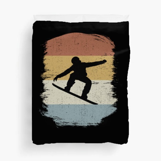 Snowboard Snowboarding Snowboarder Retro Gift Duvet Covers