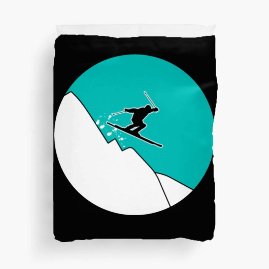 Skiing mountains - gift Duvet Covers