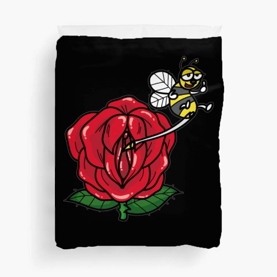 FLOWER VAGINA Deflower Virgin Rose Bee funny Duvet Covers