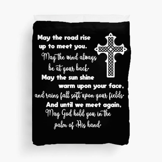 Irish Blessing with Celtic Knot Cross Duvet Covers