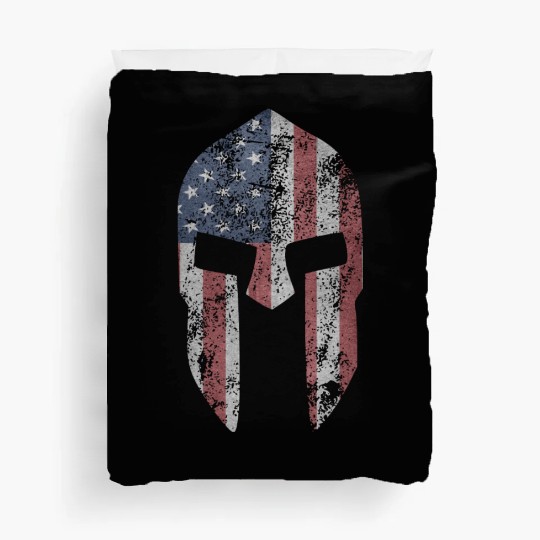 Spartan Stars & Stripes Bodybuilding distressed Duvet Covers