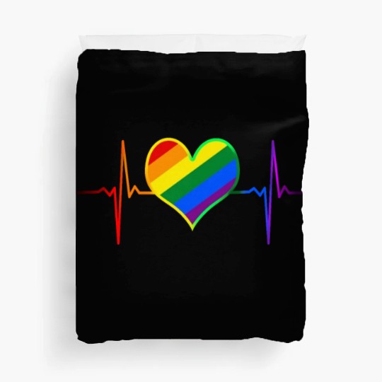 Pulse Heart Beat Pride LGBT Community Pride Month Duvet Covers