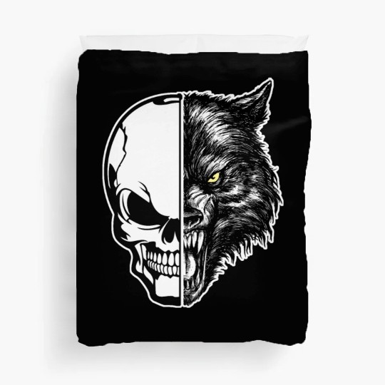 skull and wolf Duvet Covers