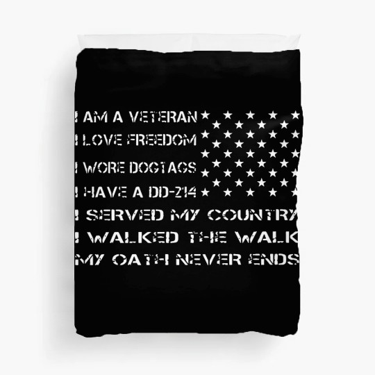 i am a veteran i love freedom i wore dog tags i ha Duvet Covers