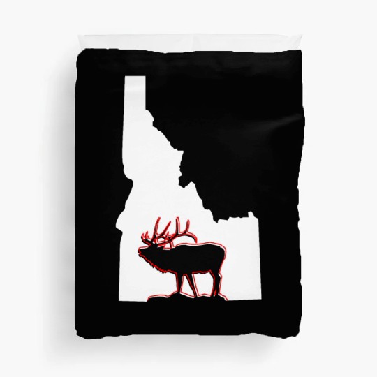 Idaho state with outline of Elk inside combi Duvet Covers