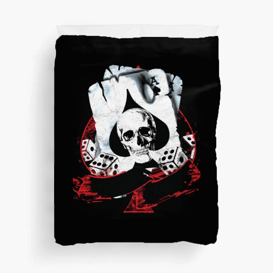 Scorched Ace Of Spades Poker Dice Skull Duvet Covers